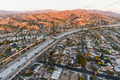 Interstate 5 Freeway Aerial Burbank California